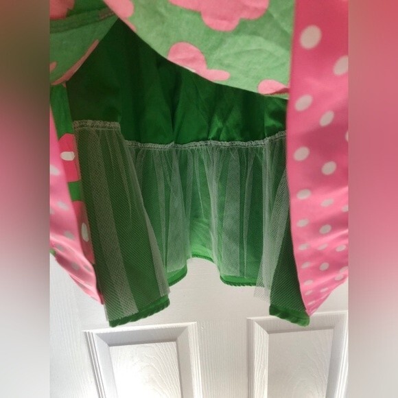 Bonnie Jean Size 6X Polka Dot Bow Floral Twirl Dress - Picture 4 of 10